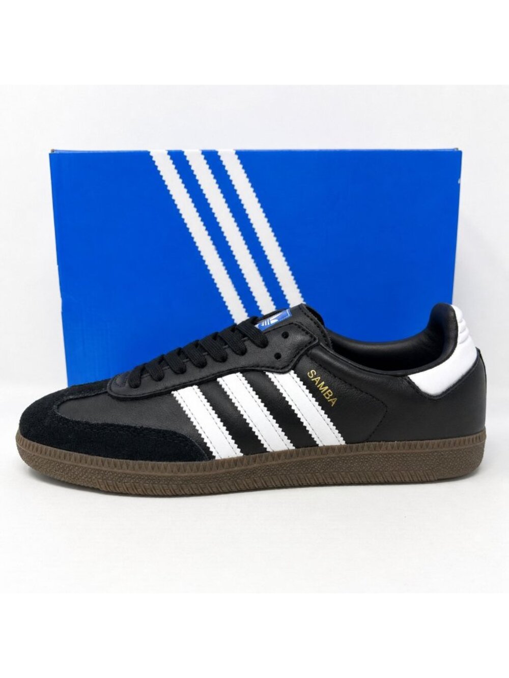 Adidas Samba OG B75807 Mens 6 Womens 7 Black White Gum Leather Sneakers - Picture 3 of 8